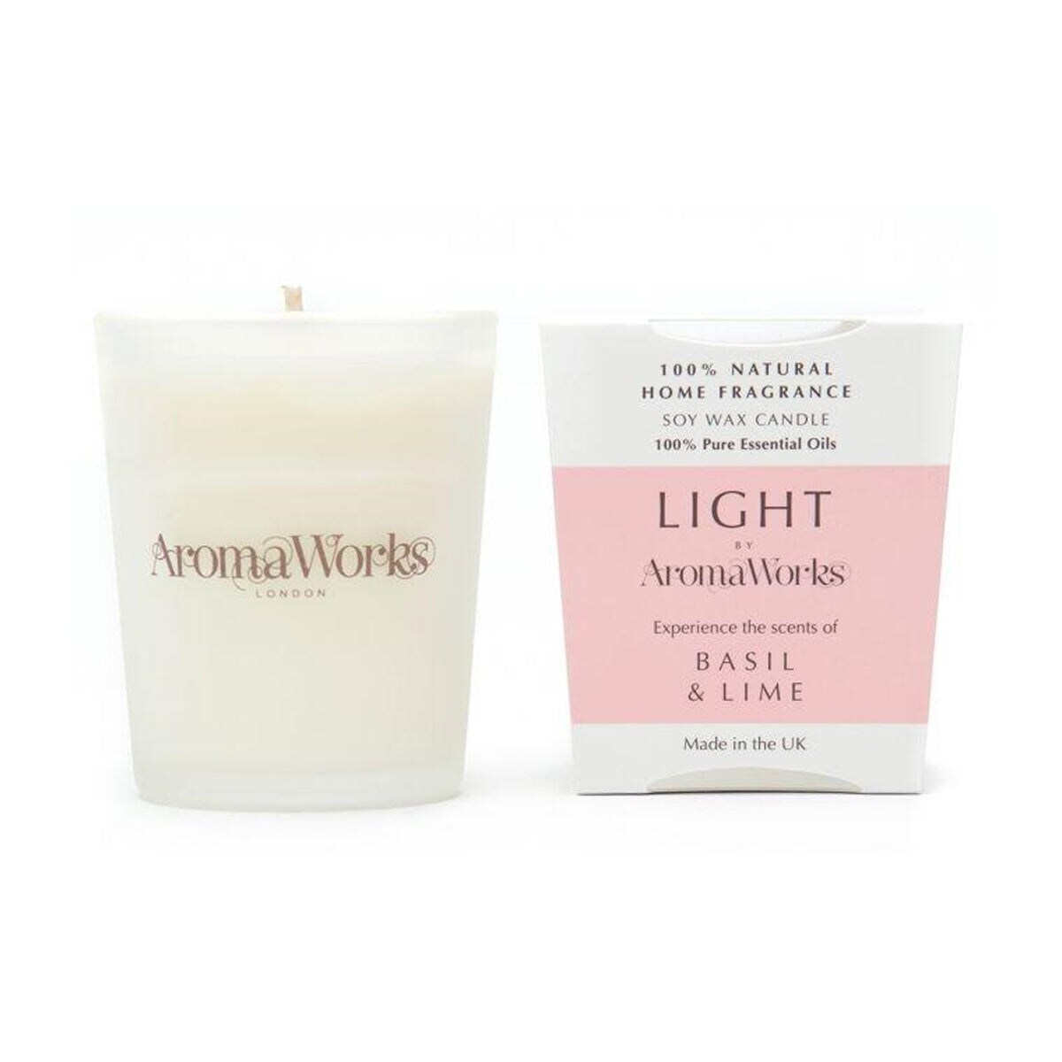 AromaWorks Light Range Basil & Lime Candle 10cl Small AromaWorks Light Range Basil & Lime Candle 10cl Small