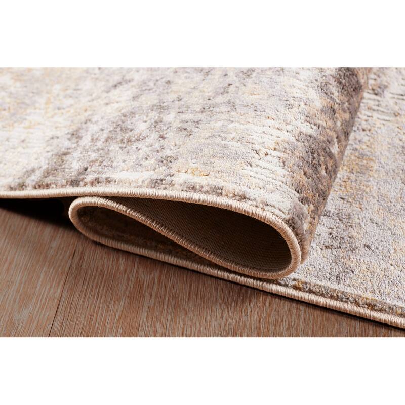Terra by Obeetee Sahara Brushstrokes Gray Rug