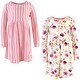 preview thumbnail 2 of 0, Touched by Nature Baby and Toddler Girl Organic Cotton Long-Sleeve Dresses 2pk, Botanical 6 Years - Youth Botanical Long Sleeve