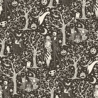 Disney Tim Burton's The Nightmare Before Christmas Sepia Forest Peel and Stick Wallpaper by RoomMates