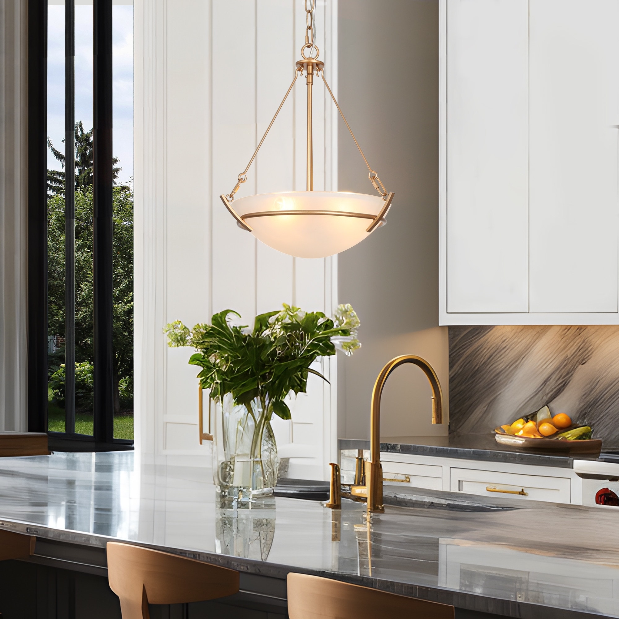Glass bowl sales pendant light