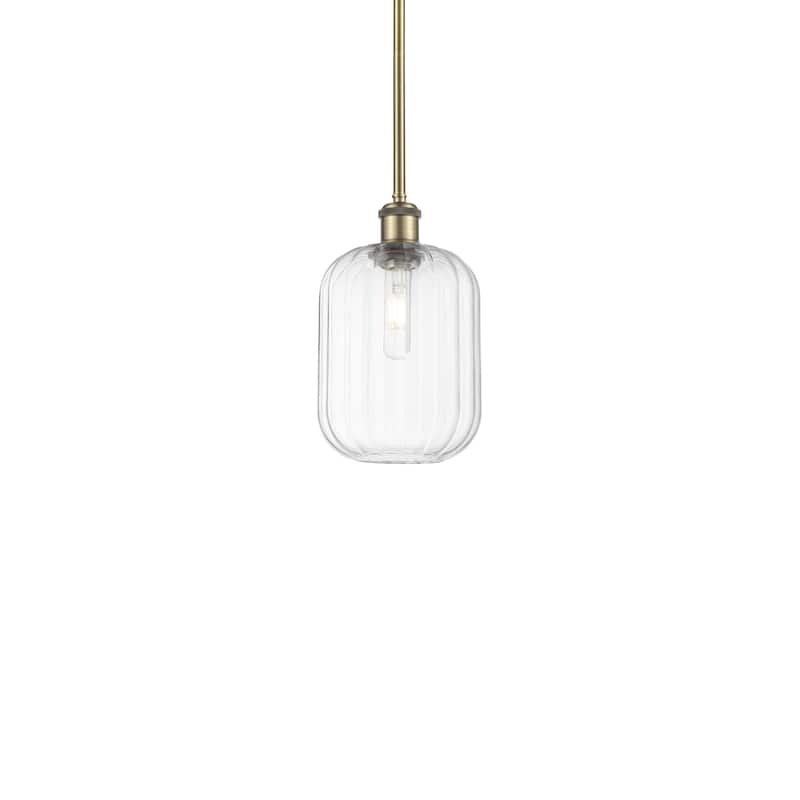 Innovations Lighting 516-1S-12-7 Preston Pendant Preston 7" Wide Mini - Antique Brass / Clear