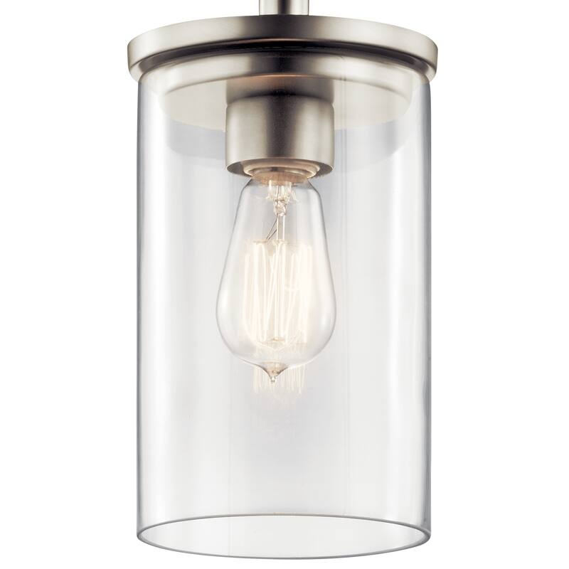 Kichler Lighting Crosby 1-light Brushed Nickel Mini Pendant