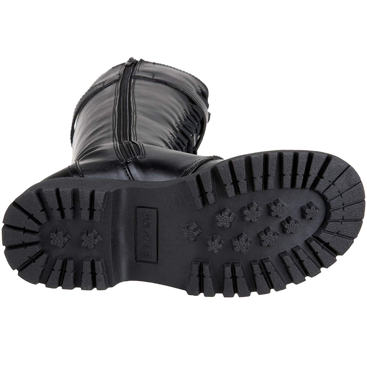 volatile black strap combat boots