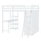 preview thumbnail 6 of 18, Full Size Loft Bed with Desk & Wardrobe, Wooden Loft Beds Frame with Storage Shelves & Cabinet, Wood High Loft Beds with Ladder