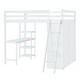preview thumbnail 5 of 11, Full Size Loft Bed with Wardrobe, Desk and Shelves, White