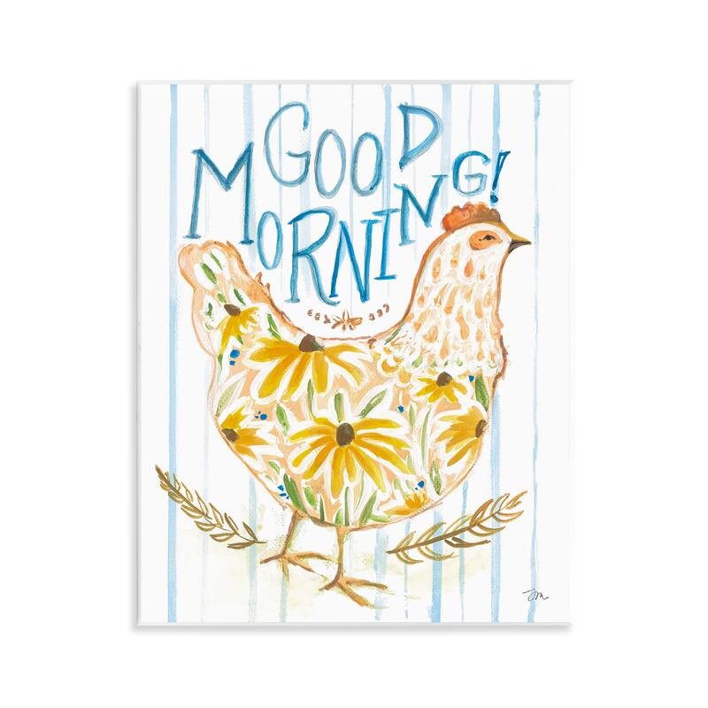 Stupell Good Morning Farmhouse Hen Wall Plaque Art Design By Jessica Mingo - 11 x 14