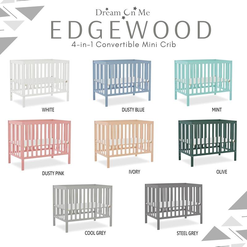 Dream On Me Edgewood 4-in-1 Convertible Mini Crib