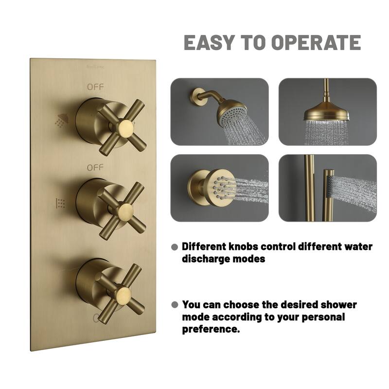 8-In Ceiling Mounted Shower System with Sliding Bar and 4 Body Sprays