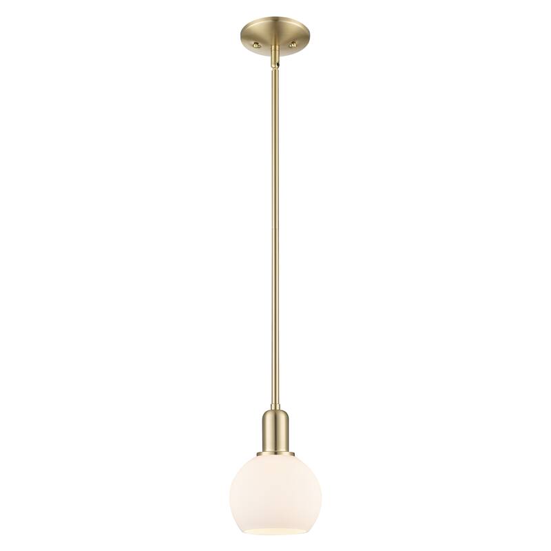 Innovations Lighting Endless Possibilities Arcadia - Athens - 1 Light 6" Stem Hung Mini Pendant - Champagne Bronze/Matte White