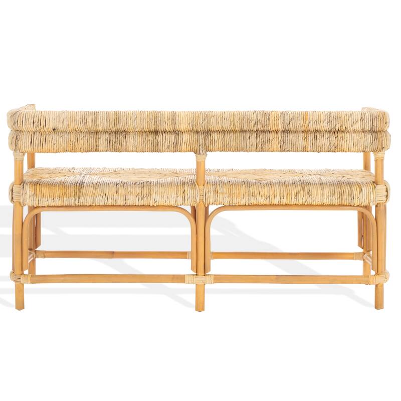 SAFAVIEH Couture Elexa Tropical Banana Woven Bench, Fully Assembled - 54"W x 21"D x 28"H