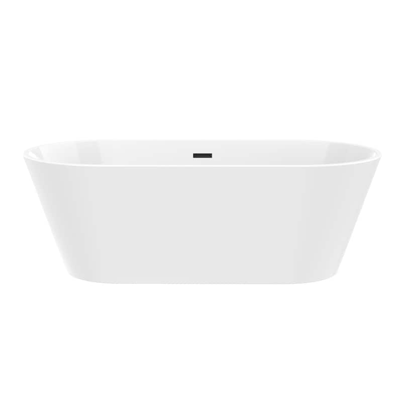 Vanity Art 67" X 32" Non-Slip White Acrylic Freestanding Bathtub