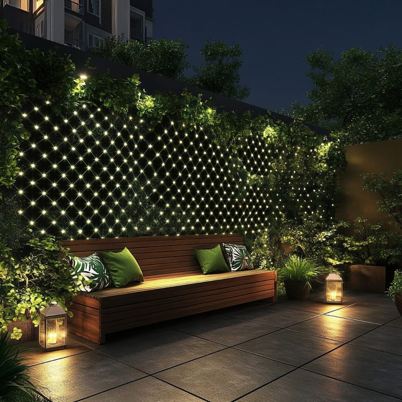 192 LED 6.6 ft x 9.8 ft Warm White LED Net Mesh Light for Indoor-Outdoor Use - 6.6 Feet x 9.8 Feet - Warm-White 