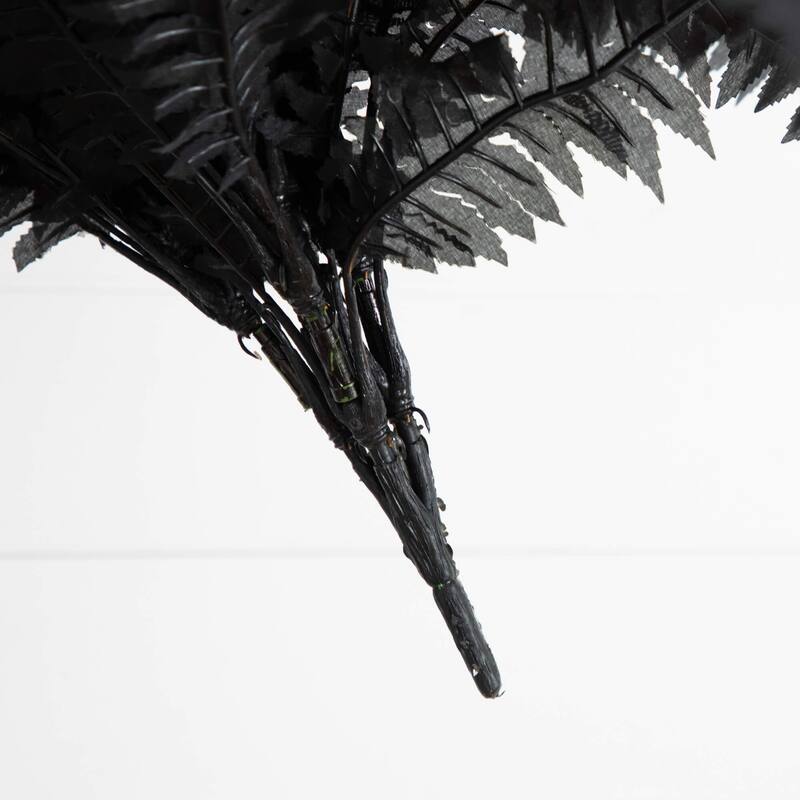 Halloween Artificial Boston Ferns - 40" - Black - Set of 2