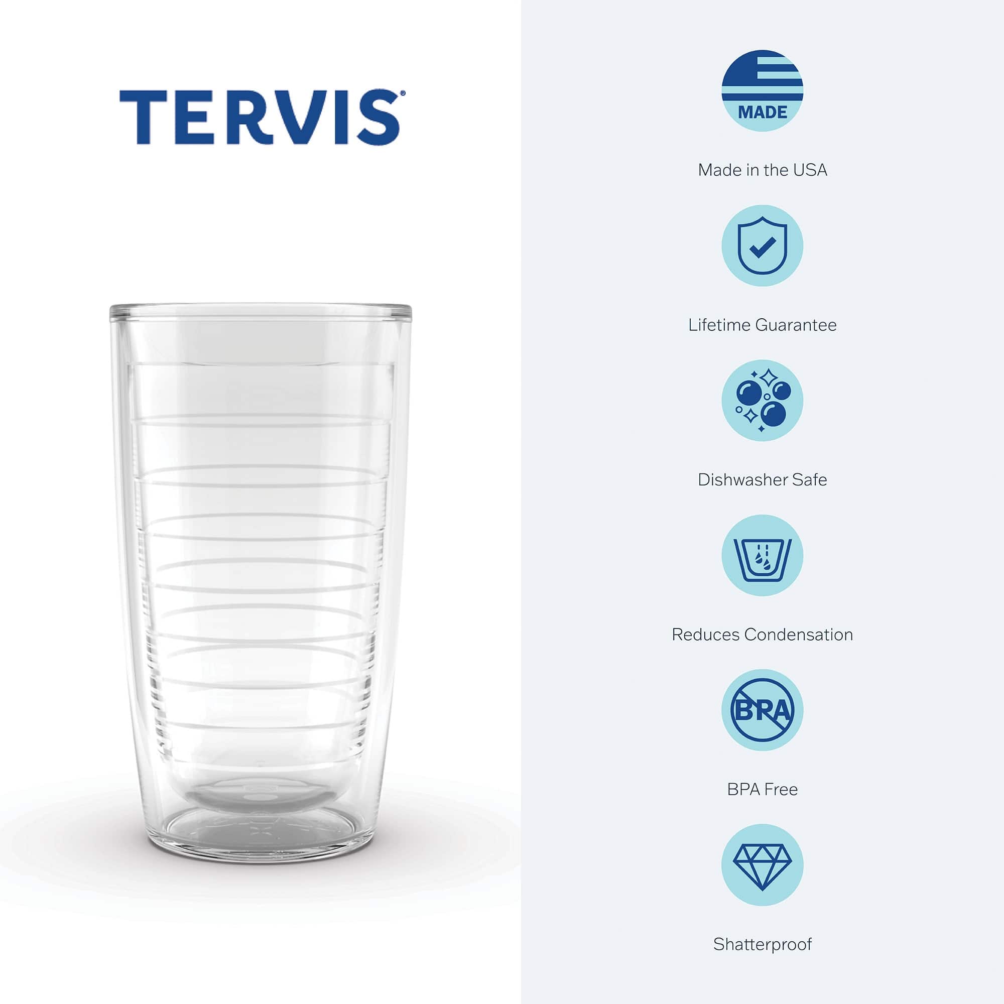 Tervis Clear & Colorful Lidded Made in USA Double Walled Insulated