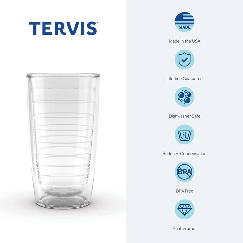 Tervis Crystal Clear Tabletop Made in USA Double Walled Insulated Travel Tumbler, Classic