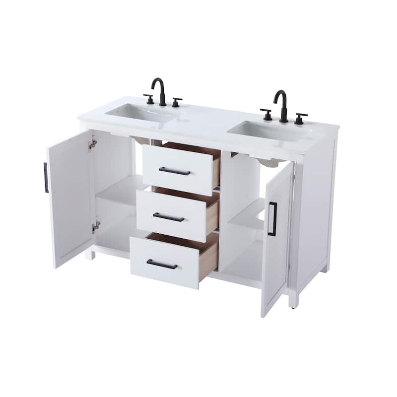 Elegant Lighting VF29554D Alina 54" Free Standing Double Basin Vanity