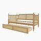 preview thumbnail 9 of 17, Antique Walnut Twin Size Daybed for Guest Room, Kids' Beds with 2 Drawers and Curved Rattan Headboard