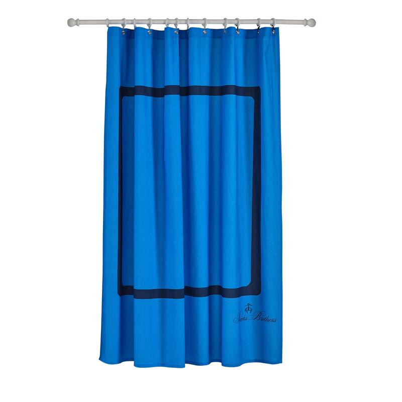 Brooks Brothers Contrast Frame Shower Curtain - Royal Blue
