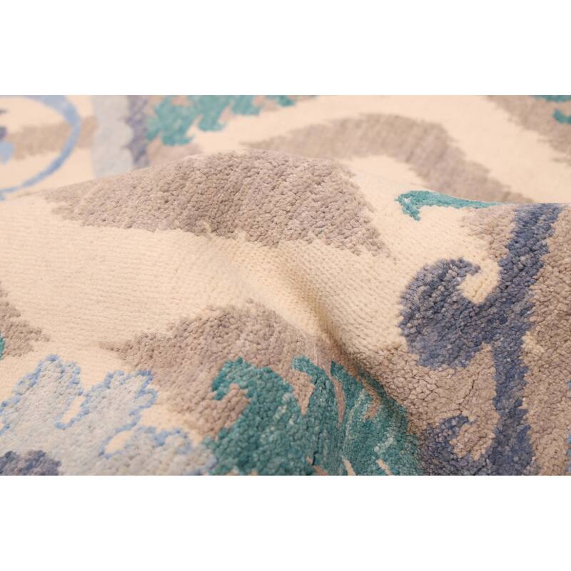 ECARPETGALLERY Hand-knotted Signature Collection Ivory Wool Rug - 8'1 x 10'1