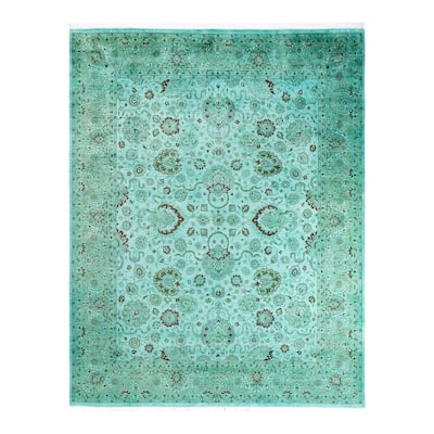 Overdyed, One-of-a-Kind Hand-Knotted Area Rug - Blue - 8' 1" x 10' 2"