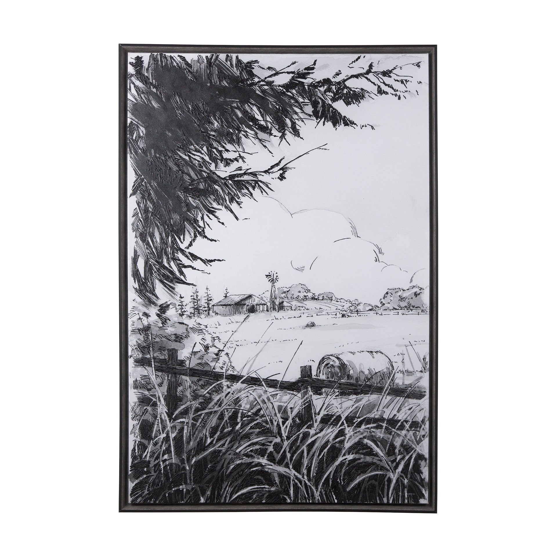 Mercana Farm View I (40 x 60) Framed Canvas Art Print