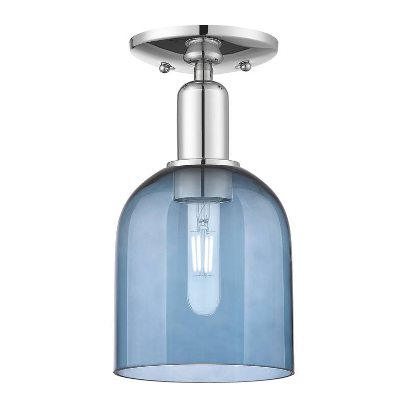 Innovations Lighting Endless Possibilities Arcadia - Bella - 1 Light 6" Semi-Flush Mount - Blue/Polished Chrome