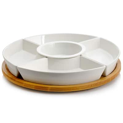 6 Piece Appetizer Serveware for Snacks and Condiments - 12.25 x 12.25