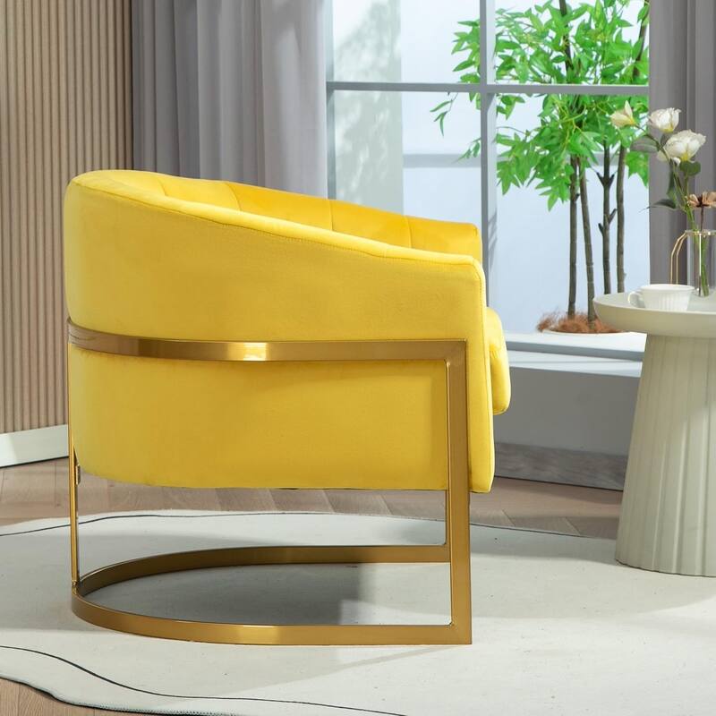 US Pride Furniture Modern Accent Armchair Luxury Gold Frame and Multi-colored Velvet Material Infuse Elegant Flair