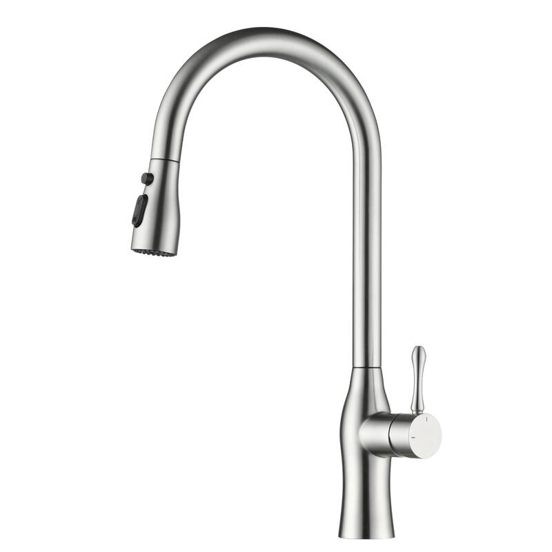 Topcraft Single Handle Pull Down Kitchen Sink Faucet - Brushed Nickel