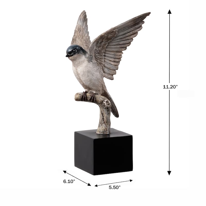Swallow Bird On Branch Decoration - 11.25"