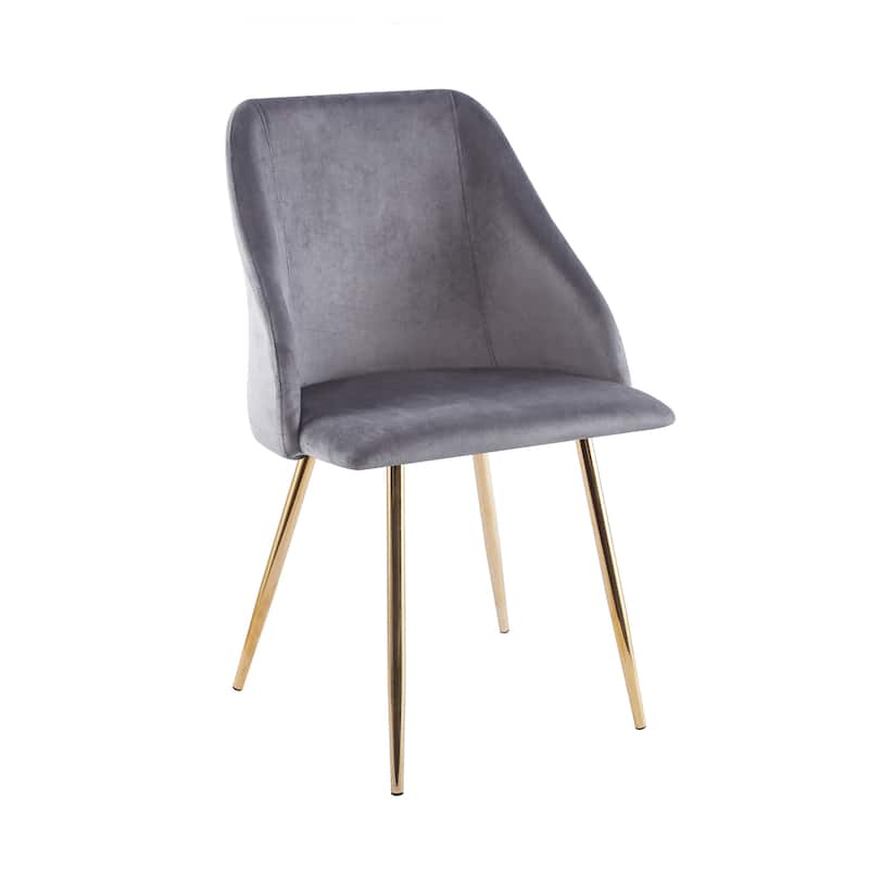 Porthos Home Pema Dining Chairs Set of 2, Velvet, Gold Chrome Legs