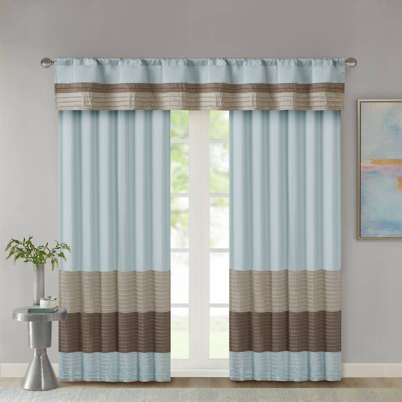 Madison Park Tradewinds Polyoni Pintuck Single Curtain Panel - 50 X 84