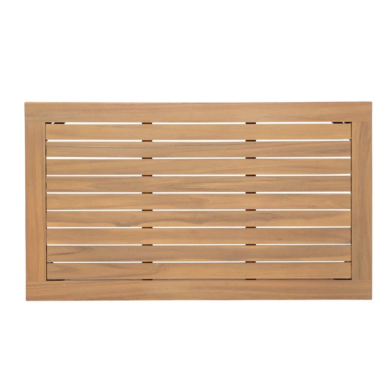 Scott Living - Aisling Outdoor Acacia Wood Loveseat and Coffee Table with Cushions