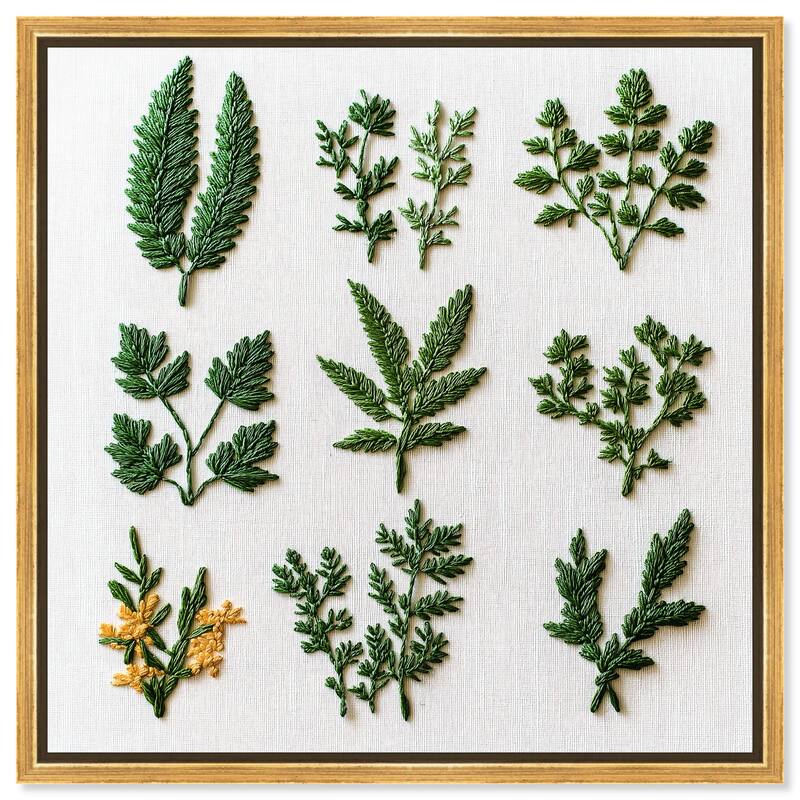 Stitched Sprout I Canvas by Art Remedy - Gold - 24" x 24"