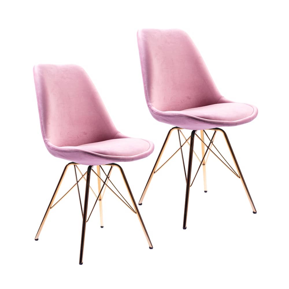 Porthos Home Alia Dining Chairs Set Of 2, Velvet And Gold Chrome Legs