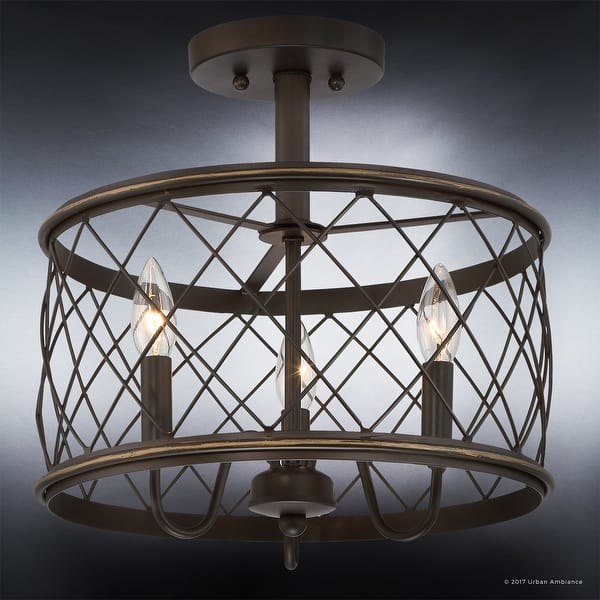 Shop Luxury French Country Semi Flush Ceiling Light 14 5 H X 15 W