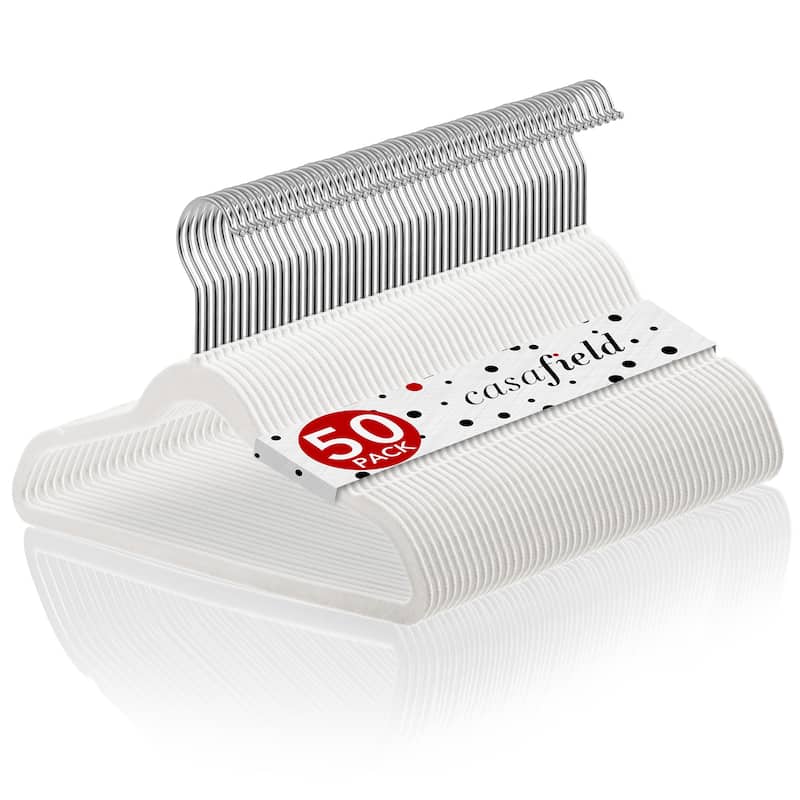 50 Velvet 14in Kids Hangers - Ivory