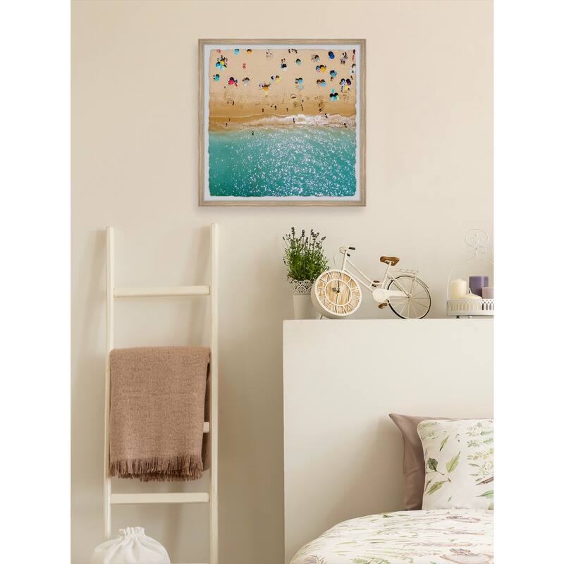 Beach Vacation Framed Wall Art, Coastal Serenity - Tranquil Ocean-Inspired Wall Décor