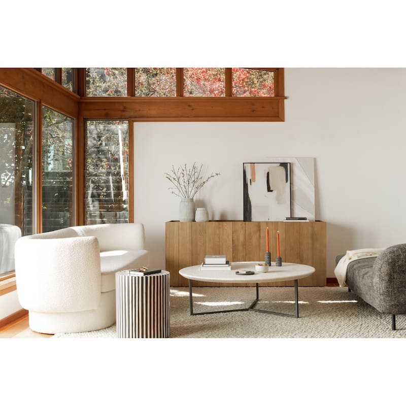 Aurelle Home Modern Fuzzy Upholstered Sofa