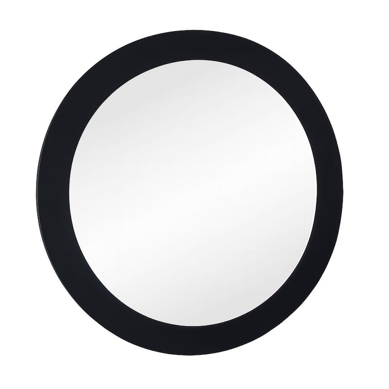 Funky Flow Orbit Mirror 31 Round Black Frame Modern Wall Decor - Black