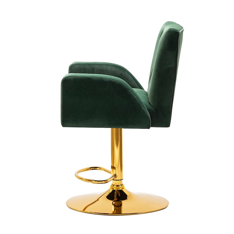 Loreto Modern Tufted Velvet Swivel chair with Adjustable Height Set of 2 by HULALA HOME