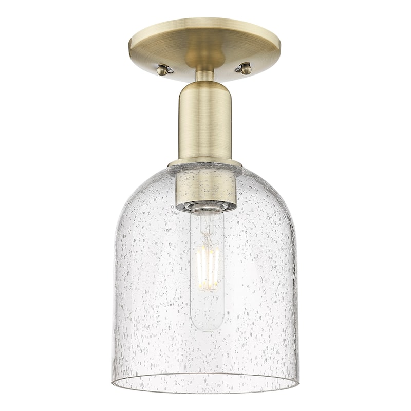 Innovations Lighting 716-1C-11-6 Bella Semi-Flush Bella 6" Wide - Antique Brass / Seedy