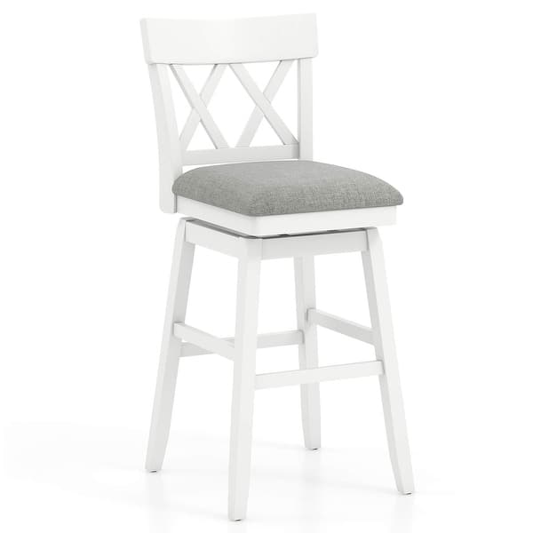 slide 2 of 13, Costway 1/2/3/4 PCS 30" Bar Stool Wooden Chair with Contoured Backrest Single