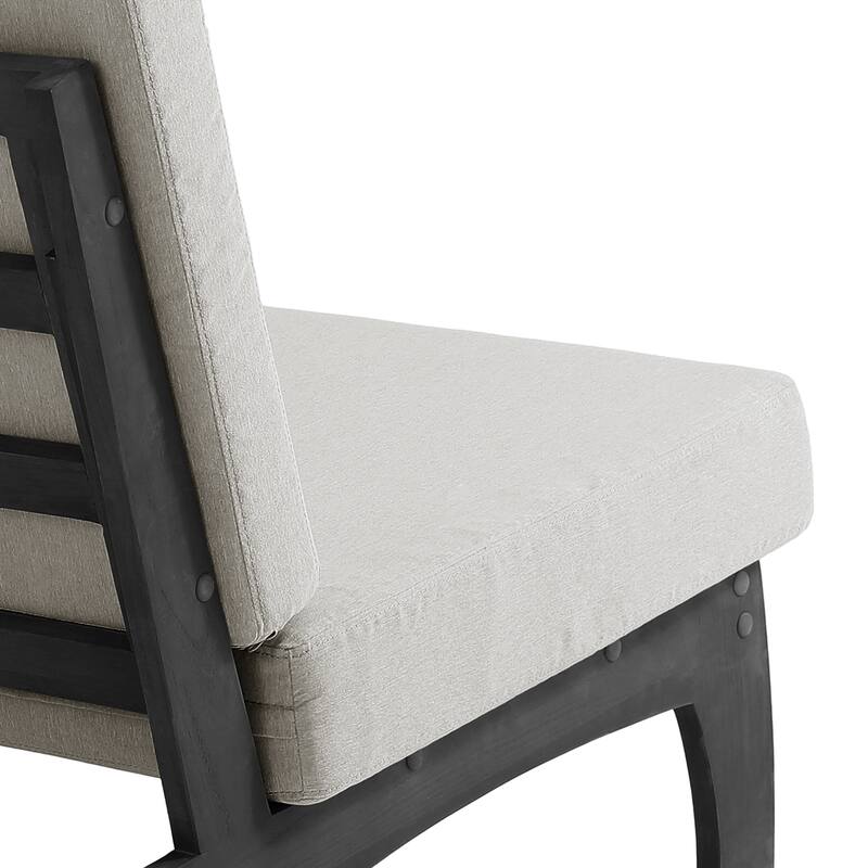 Casual Teak Outdoor Patio Conversation Set with Cushioned Sofa Loveaseat