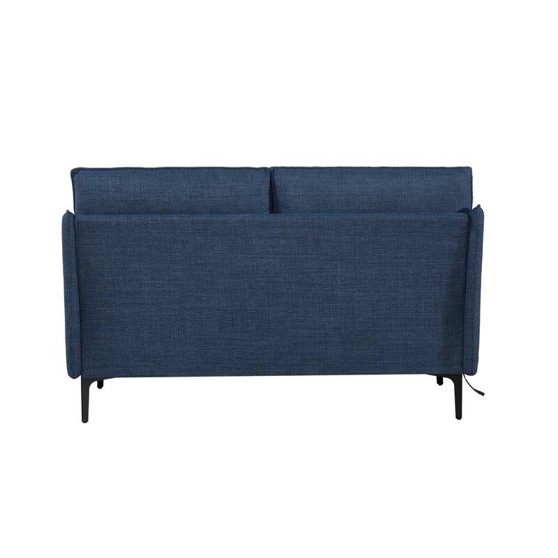 Upholstered Sofa with USB Charge Port & 2 Pillows