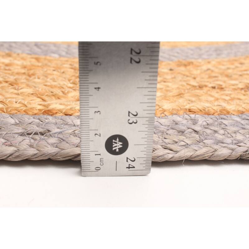 ECARPETGALLERY Braided Weave Palas Denizli Tan Jute Rug - 3'0 x 3'0