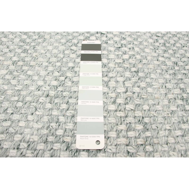 ECARPETGALLERY Hand Tufted Sienna Light Green Wool Rug - 6'2 x 9'9