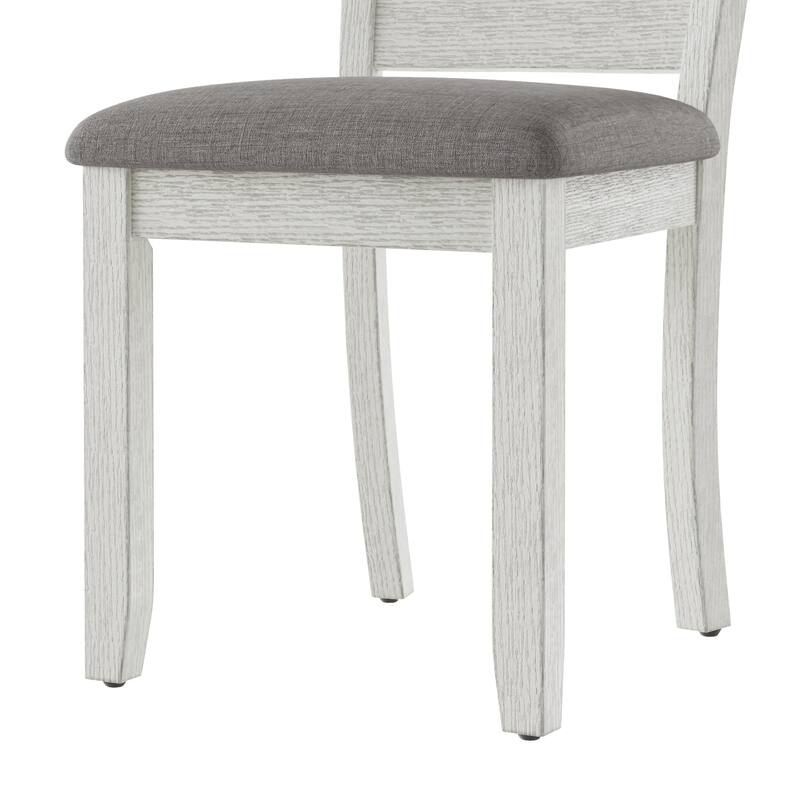 VECELO Solid Wood Dining Chairs Set of 2/4/6 with Linen Fabric Seating