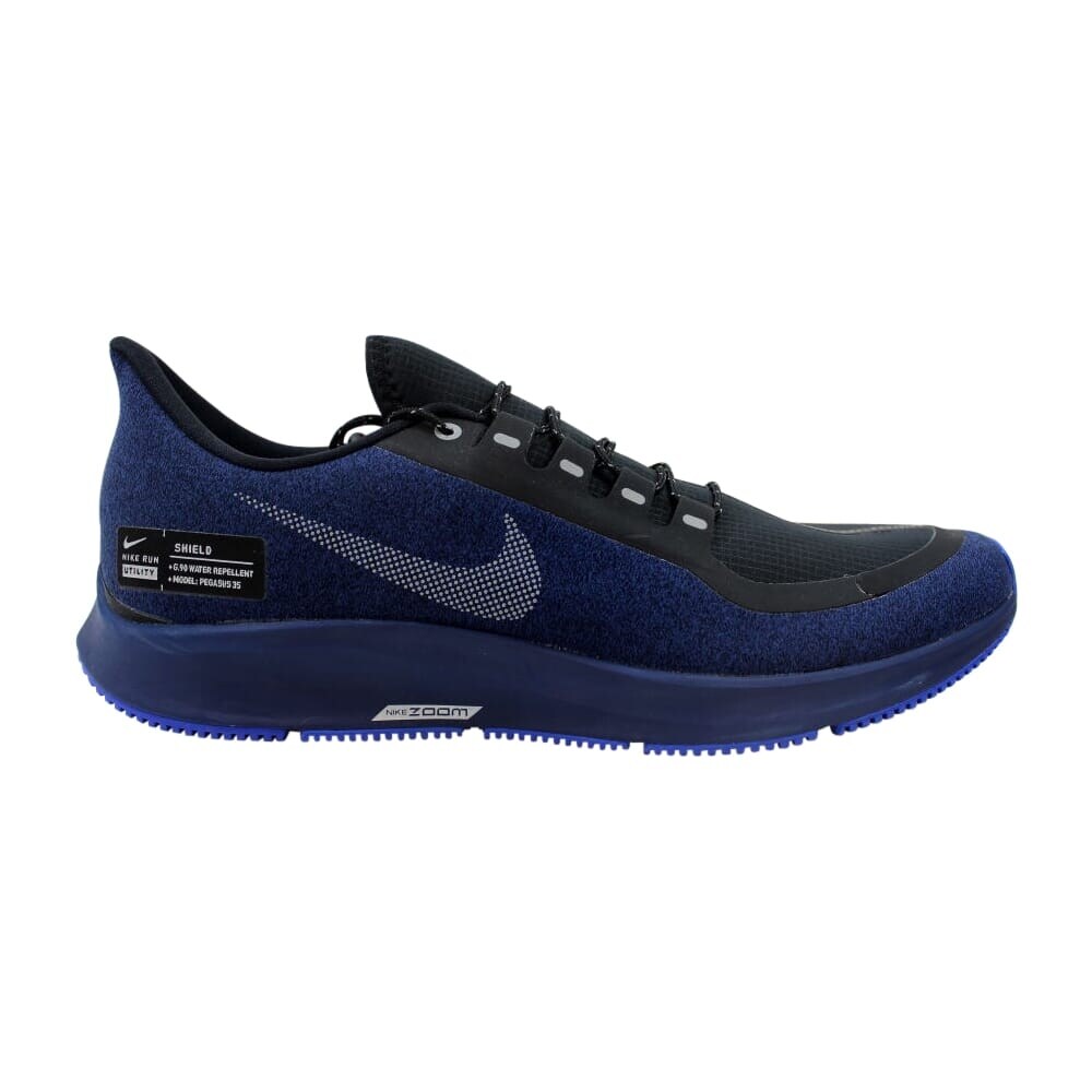 Shop Nike Air Zoom Pegasus 35 Shield BlackMetallic Silver Nike Air Zoom Pegasus 35 Shield Black Metallic Silver AA1643